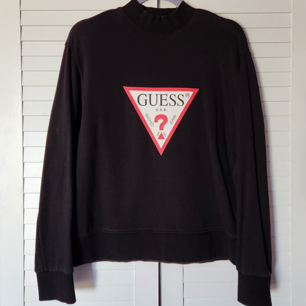 Guess Black Pullover With Red Logo